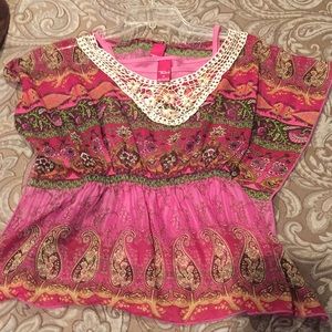 Forever orchard girls  sheer top with under shirt